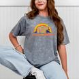 Introvert Me Happy Retro Sunset Capybara Tee Mineral Wash Tshirts Mineral Gray