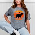Introvert Retro Sunset Capybara Tee Mineral Wash Tshirts Mineral Gray