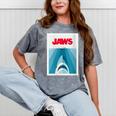 Jaws 2025 Classic Movie Nostalgia Mineral Wash Tshirts Mineral Gray