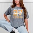 Junior Class 2027 Graduation Back To School Orange Letters Premium Tri-Blend Mineral Wash Tshirts Mineral Gray