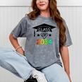 K -12th Grade Hand Prints Space Graduation Class Of 2034 Mineral Wash Tshirts Mineral Gray