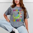 Kids 2nd Grade Graduate Dinosaur Trex 2nd Grade Graduation Mineral Wash Tshirts Mineral Gray
