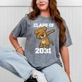 Kids Class Of 2031 Shirt Graduation Dabbing Dog Shirt Mineral Wash Tshirts Mineral Gray