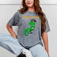Kids Cute Graduation Dinosaur Smarty Saurus Kinder VPK Pre-k Grad Mineral Wash Tshirts Mineral Gray