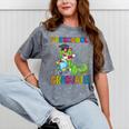 Kids Preschool Graduate T-Rex Dinosaur Preschool Graduation Mineral Wash Tshirts Mineral Gray