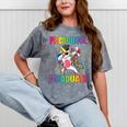 Kids Preschool Graduation Dab Unicorn Preschool Graduate Mineral Wash Tshirts Mineral Gray
