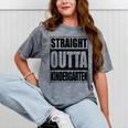 Kids Straight Outta Kindergarten Shirt Boy Girl Graduation Mineral Wash Tshirts Mineral Gray