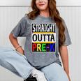 Kids Straight Outta Pre-K Graduation Mineral Wash Tshirts Mineral Gray