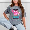Kindergarten Graduation Tee Shirt Pink Owl T-Shir Mineral Wash Tshirts Mineral Gray