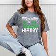 Kindergarten Is History Dinosaur Graduation Mineral Wash Tshirts Mineral Gray