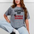 Level Up Middle School 5th Grade Graduation Mineral Wash Tshirts Mineral Gray