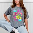 I Love The 90'S 90s Nostalgia Premium Tri-Blend Mineral Wash Tshirts Mineral Gray