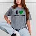 I Love Irish Exits St Patrick's Day Introvert Party Mineral Wash Tshirts Mineral Gray