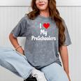 I Love My PreSchool Students Teachers Educators Graduation Mineral Wash Tshirts Mineral Gray