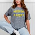 Night Wrestling Senior 2026 Graduation Mineral Wash Tshirts Mineral Gray