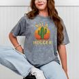Not A Hugger Cactus Retro Sunset No Hugging Introvert Mineral Wash Tshirts Mineral Gray