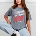 Nurse Graduation I Survived My Girlfriends Nursing Degree Mineral Wash Tshirts Mineral Gray