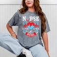 Nurse Live Love Heal Graduation Appreciation Valentines Day Mineral Wash Tshirts Mineral Gray