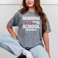 Nursing School Survivor 2025 RN ER Graduation Nurse Grad Mineral Wash Tshirts Mineral Gray