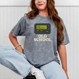 Old School 90s Pager Retro Nostalgia Vintage Tech Gen Mineral Wash Tshirts Mineral Gray