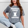 Pharmacy School Survivor PharmD Graduation T-Shirt Mineral Wash Tshirts Mineral Gray