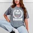 PhD Survivor Doctorate Graduate Shirt Graduation Mineral Wash Tshirts Mineral Gray
