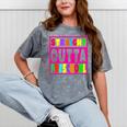 Pink STRAIGHT OUTTA Preschool PRE-K Graduation Mineral Wash Tshirts Mineral Gray