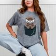 Pocket Otter Lover Introvert Cute Animal Fun Surprise Mineral Wash Tshirts Mineral Gray Pocket Otter Lover Introvert Cute Animal Fun Surprise Mineral Wash Tshirts Mineral Gray
