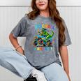 Preschool Graduation Monster Truck Dinosaur Boys Dino Tee Mineral Wash Tshirts Mineral Gray