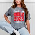Proud Bonus Dad Of a Class Of 2025 Graduate Graduation Mineral Wash Tshirts Mineral Gray