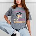 Proud Mom Of a 2024 Graduate Floral Flower Family Graduation Mineral Wash Tshirts Mineral Gray