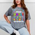 Proud UNCLE Of a 2025 Kindergarten Graduate Graduation Mineral Wash Tshirts Mineral Gray