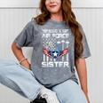 Proud US Air Force Sister Flag Air Force Graduation Sister Mineral Wash Tshirts Mineral Gray