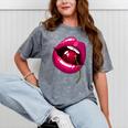 Rainbow Lips With a Cherry In The Mouth 80s Nostalgia Premium Tri-Blend Mineral Wash Tshirts Mineral Gray Rainbow Lips With a Cherry In The Mouth 80s Nostalgia Premium Tri-Blend Mineral Wash Tshirts Mineral Gray