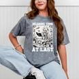 Reading Time At Last Book Lover Introvert Skeleton Reading Mineral Wash Tshirts Mineral Gray