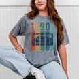 Retro Nineties Style Audio Tape Nostalgia Year 1990 Premium Tri-Blend Mineral Wash Tshirts Mineral Gray