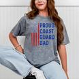 Retro Proud Coast Guard Dad Graduation Dad Usa Flag Outfit Mineral Wash Tshirts Mineral Gray