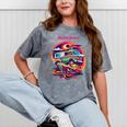 Retro Graphic Print With a Touch Of Nostalgia Mineral Wash Tshirts Mineral Gray