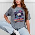 Rewind Good Times Retro VHS Tape Nostalgia 80s 90s Premium Tri-Blend Mineral Wash Tshirts Mineral Gray