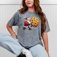 Santa Holding Cookie Xmas Baker Introvert Christmas Mineral Wash Tshirts Mineral Gray