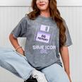 Save Icon IRL Retro Tech Humor Floppy Disk 90s Nostalgia Mineral Wash Tshirts Mineral Gray