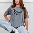 That Says Senior Cursive Script Graduation Mineral Wash Tshirts Mineral Gray