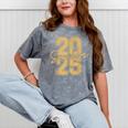 Senior 2025 Class Of 2025 Gold Senior Graduation Mineral Wash Tshirts Mineral Gray