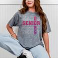 Senior 2026 Class Of 2026 Graduation 2026 Pink Girl Women Mineral Wash Tshirts Mineral Gray