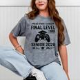 Senior 2026 Final Level Gamer Graduation 2026 Mineral Wash Tshirts Mineral Gray