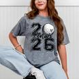 Senior 2026 Golf Player Heart Graduation Girls Teens Mineral Wash Tshirts Mineral Gray