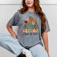 Senior 2026 Graduate Class Of 2026 Wildflowers Graduation Mineral Wash Tshirts Mineral Gray