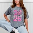 Senior 2026 Graduation Girls Coquette Pink Bow Class Of 2026 Premium Mineral Wash Tshirts Mineral Gray