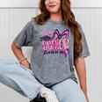 Senior 2027 Class Of 2027 Coquette Girl Pink Graduation 2027 Mineral Wash Tshirts Mineral Gray