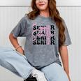 Senior 2027 Class Of 2027 Coquette Pink Bow Graduation 2027 Mineral Wash Tshirts Mineral Gray